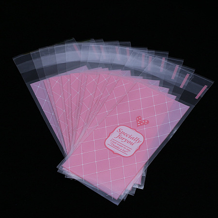 Honeyhandy Rectangle Plastic Cellophane Bags, for Lipstick Packaging, Hot Pink, 13x5cm, Unilateral Thickness: 0.035mm, Inner Measure: 10x5cm, about 96~100pcs/bag