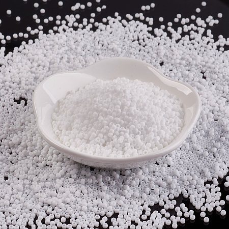 TOHO Japanese Seed Beads, Round, 11/0 Matte Opaque, White, 2x1.5mm, Hole: 0.5mm, about 933pcs/10g