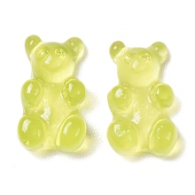 Honeyhandy Resin Cabochons, Bear, Lawn Green, 12.5x7x4mm