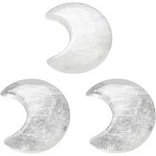 SUPERFINDINGS 10Pcs Natural Crystal Crescent Moon White Quartz Gemstone Healing Crescent New Carved Stones Crystal Worry Stones for Jewelry Making Meditation Balancing Pendant Decor