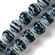 Handmade Lampwork Beads Strands, Round, Dark Slate Gray, 12mm, Hole: 1.8mm, about 42~45pcs/strand, 18.50''~20.87''(47~53cm)