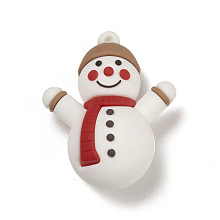 Honeyhandy PVC Plastic Christmas Style Big Pendants, Snowman, 52x41.5x24mm, Hole: 2.8mm