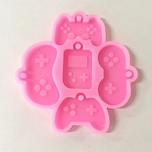 Honeyhandy DIY Gamepad Pendant Silicone Mold, Resin Casting Molds, for UV Resin & Epoxy Resin Jewelry Making, Hot Pink, 80x82x7mm