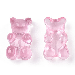 Honeyhandy Translucent Resin Cabochons, Bear, Pink, 18.5x11x7mm