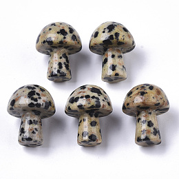 Honeyhandy Natural Dalmatian Jasper GuaSha Stone, Gua Sha Scraping Massage Tool, for SPA Relaxing Meditation Massage, Undyed, Mushroom Shaped, 21x16mm