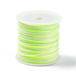 Honeyhandy 50M Segment Dyed Nylon Chinese Knotting Cord, for DIY Jewelry Making, Green Yellow, 0.8mm, about 54.68 Yards(50m)/Roll