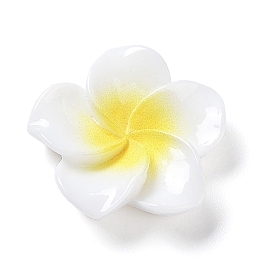 Honeyhandy Opaque Resin Cabochons, Plumeria Flower, WhiteSmoke, 20x20.5x6.5mm