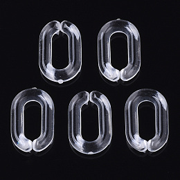 Honeyhandy Transparent Acrylic Linking Rings, Quick Link Connectors, For Jewelry Cable Chains Making, Oval, Clear, 15x9x3mm, Inner Diameter: 3.5x9mm, about 2370pcs/500g