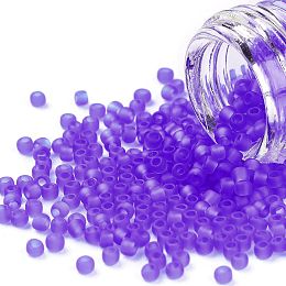 TOHO Round Seed Beads, Japanese Seed Beads, (942F) Sapphire Transparent Matte, 11/0, 2.2mm, Hole: 0.8mm, about 1110pcs/10g