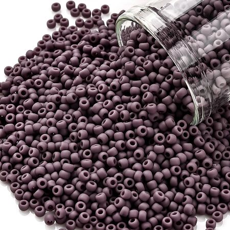 Honeyhandy TOHO Round Seed Beads, Japanese Seed Beads, (52F) Opaque Frost Lavender, 11/0, 2.2mm, Hole: 0.8mm, about 1103pcs/10g