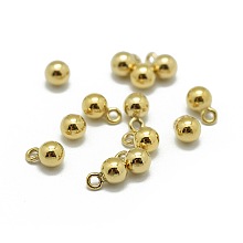 Honeyhandy Yellow Gold Filled Charms, 1/20 14K Gold Filled, Cadmium Free & Nickel Free & Lead Free, Ball, 4.7x3mm, Hole: 0.8mm