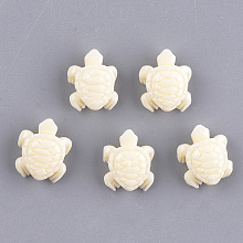 Honeyhandy Synthetic Coral Beads, Dyed, Sea Turtle, Cornsilk, 12x10x5.5mm, Hole: 1.2mm