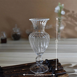 Honeyhandy Miniature Glass Vase Ornaments, Micro Toys Dollhouse Accessories Pretending Prop Decorations, Clear, 65x25mm