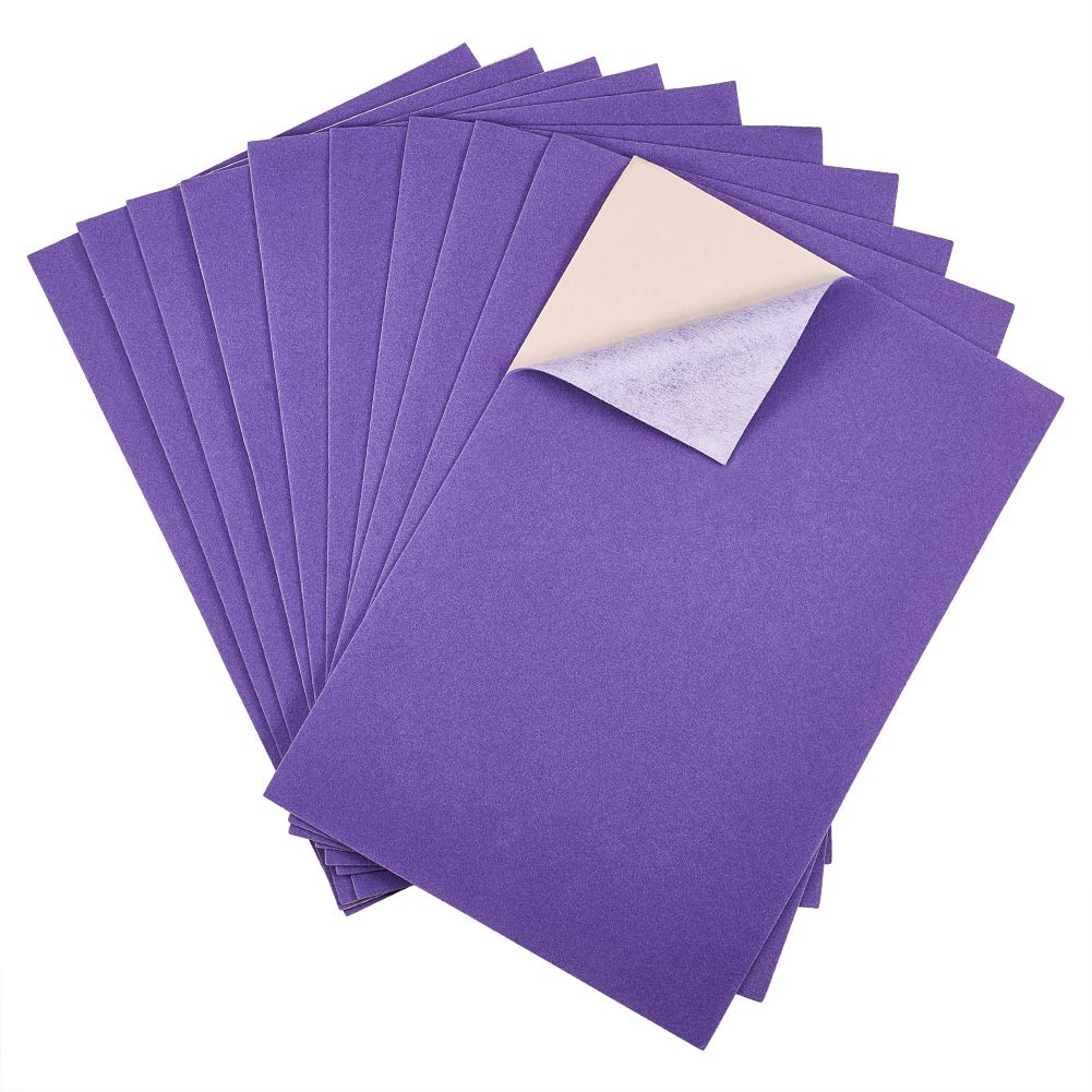 A4 sheet BENECREAT 20PCS Velvet Self-Adhesive BlueViolet Ideal for Art and Craft Making Durable and Water Resistant 8.3 x 11.8 Fabric Sticky Back Adhesive Back Sheets Multi-purpose 