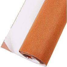 BENECREAT 15.7" x 78.7" Self-Adhesive Felt Fabric Shelf Liner for DIY Costume Making and Jewelry Drawer Box Fabric Peel Stick, 1mm Thick (Brown)