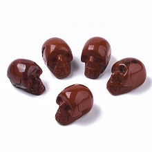 Honeyhandy Halloween Natural Red Jasper Beads, No Hole/Undrilled, Skull, 18~20x16.5~18x24~25mm