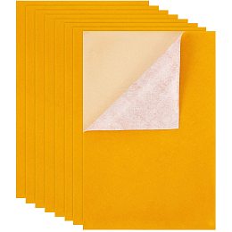 BENECREAT 20PCS 8.3" x 11.8" Velvet Adhesive Back Sheet Jewelry Box Liner Fabric, Durable and Water Resistant for Art and Craft Making, Yellow