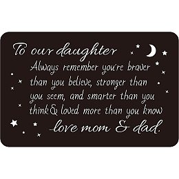 FINGERINSPIRE 3x2 Inch Inspirational Wallet Card Gifts, Encouragement Birthday Gifts to Daughter from Mom Dad, Permanent Engraving Wallet Insert- Always Remember You are Braver Than You Believe