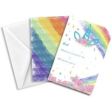 ARRICRAFT Invitations with Envelopes 30 Sheet Fill-in Rainbow Unicorn Theme Invites Wedding Invitation Kit for Wedding, Bridal Shower, Baby Shower, Birthday Invitations, 15x10 cm