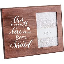 FINGERINSPIRE 10x8inches/25X20cm "Lucky to be in Love with My Best Friend" Picture Frame - Engraved Natural Wood Photo Frame - Wedding Gifts, Engagement Gifts