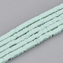 Honeyhandy Natural Agate Beads Strands, Dyed, Square Heishi Beads, Thin Slice Beads, Aquamarine, 2~2.5x2~2.5x1mm, Hole: 1mm, about 391~448pcs/strand, 15.7 inch