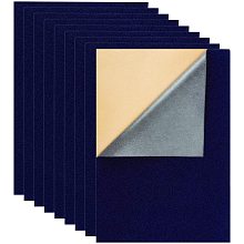 BENECREAT 12PCS Velvet (Midnight Blue) Fabric Sticky Back Adhesive Felt Sheet11.5"x15.5", Self-Adhesive, Durable and Water Resistant, Multi-purpose, Ideal for Art and Craft Making