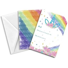 ARRICRAFT Invitations with Envelopes 30 Sheet Fill-in Rainbow Unicorn Theme Invites Wedding Invitation Kit for Wedding, Bridal Shower, Baby Shower, Birthday Invitations, 15x10 cm