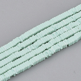 Honeyhandy Natural Agate Beads Strands, Dyed, Square Heishi Beads, Thin Slice Beads, Aquamarine, 2~2.5x2~2.5x1mm, Hole: 1mm, about 391~448pcs/strand, 15.7 inch