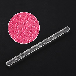 Arricraft Acrylic Clay Pattern Rollers, for Baking Embossed Cookies, Kitchen Tool, Clay Tool, Stripe Pattern, 16.5~16.7x0.95~1cm