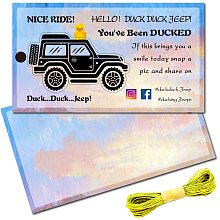 CREATCABIN 50Pcs You've Been Ducked Cards Duck Tags Card Ducking Game DIY Jeep Duck Card with Hole and Twine for Rubber Ducks Jeeps Car Decor 3.5 x 2 Inch-Duck Duck Jeep（Jeep