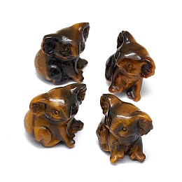 Honeyhandy Natural Tiger Eye Sculpture Display Decorations, for Home Office Desk, Koala, 24~27x26~30.5x29~30mm