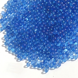 Honeyhandy Luminous DIY Nail Art Decoration Mini Glass Beads, Tiny Caviar Nail Beads, Glow In The Dark, Round, Royal Blue, 2mm