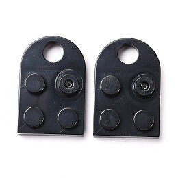 Honeyhandy Resin Pendants, Building Blocks Charms, Half Oval, Black, 23.5x15.5x5mm, Hole: 5mm