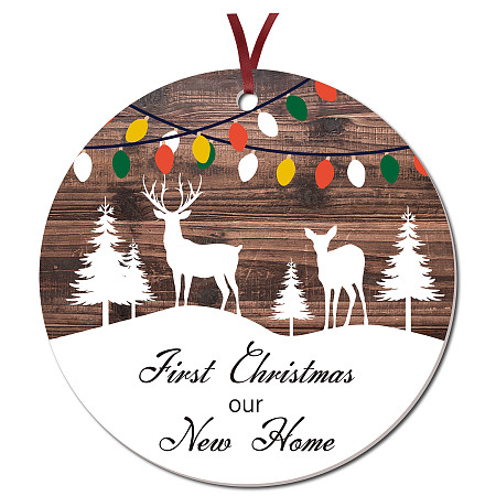 CRASPIRE Christmas Ornaments 3 inch First Christmas Our New Home Christmas Tree Pendant with Ribbon and Gift Box Acrylic Ornaments for Wedding, Housewarming, Christmas Decoration