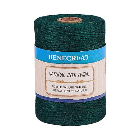 BENECREAT 656 Feet 2mm Natural Jute Twine 3Ply Green Jute String Rope for Gardening, Gift Packing, Arts & Crafts and Party Decoration