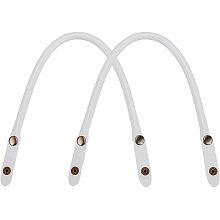 CHGCRAFT 2Pcs Leather Bag Strap Leather Purse Handles Handbags Strap Replacement Handbag Decoration Bags Straps White