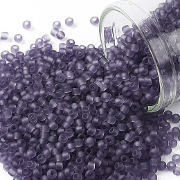 Honeyhandy TOHO Round Seed Beads, Japanese Seed Beads, (19F) Transparent Frost Sugar Plum, 11/0, 2.2mm, Hole: 0.8mm, about 1110pcs/10g