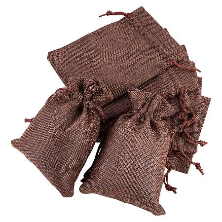 BENECREAT 30PCS Burlap Bags with Drawstring Gift Bags Jewelry Pouch for Wedding Party Treat and DIY Craft - 5.5 x 3.9 Inch, Coffee