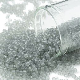 TOHO Round Seed Beads, Japanese Seed Beads, (9AF) Matte Black Diamond, 11/0, 2.2mm, Hole: 0.8mm, about 1110pcs/10g