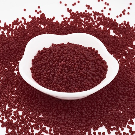 TOHO Japanese Seed Beads, Round, 11/0 Ceylon, Dark Red, 2x1.5mm, Hole: 0.5mm, about 933pcs/10g