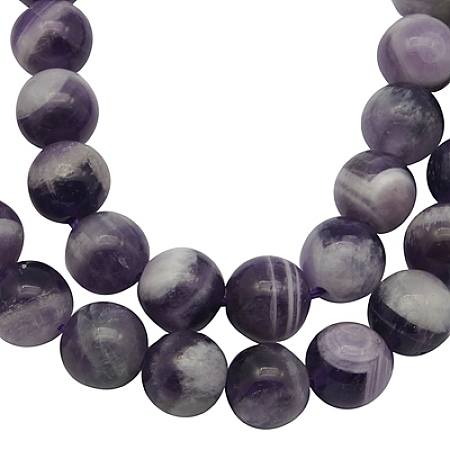 Arricraft Gemstone Beads Strands, Natural Amethyst, Round, Lilac, Size: about 8mm in diameter, hole: 0.8mm, 49pcs/strand, 15.5 inches