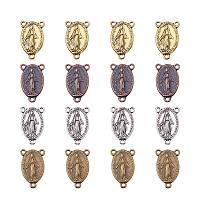 ARRICRAFT About 100~120 Pcs Tibetan Style Rosary Miraculous Medal Oval Center Parts Chandelier Virgin Links 4 Colors Jewelry Making