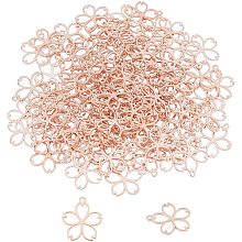 Pandahall Elite 100Pcs Alloy Open Back Bezel Pendants Flower Charms Hollow Frame Pendants for DIY Resin Pressed Flower Crafts Jewelry Making (Rose Gold)