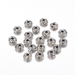 ARRICRAFT Zinc Alloy Spacer Beads, Flat Round, Cadmium Free & Nickel Free & Lead Free, Antique Silver, 6x3.2mm, Hole: 2mm