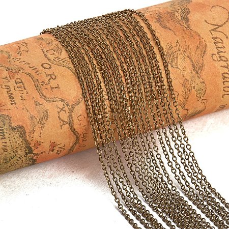 PandaHall Elite 5 Yard Size 2x1.5x0.5mm Brass Cross Cable Chain Antique Bronze Jewelry Making Chain