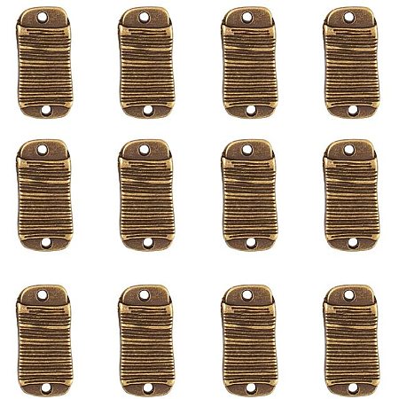 Pandahall Elite 100pcs Metal Alloy Links Antique Bronze Component Charms Rectangle Connector Links for Necklaces Bracelets Jewelry Making 15x7x2mm