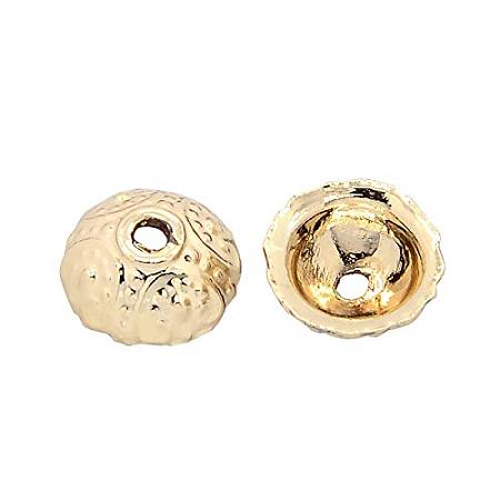 ARRICRAFT About 10pcs Nickel Free & Lead Free Unfading Golden Tone Alloy Bead Caps for Bracelet Necklace Earrings Jewelry Making Crafts, Apetalous, 10x4mm, Hole: 2mm, Inner Diameter: 8mm