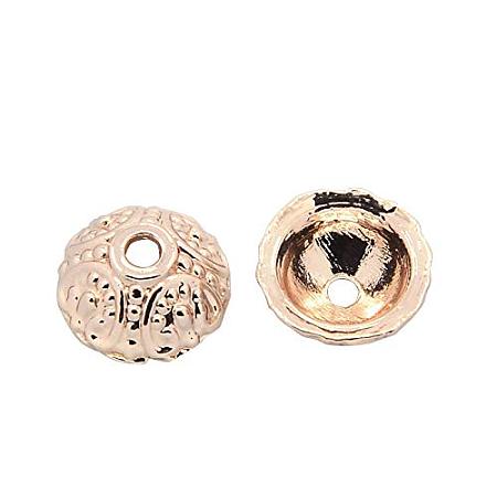 ARRICRAFT 10pcs Unfading Rose Gold Alloy Bead Caps for Jewelry Making Craft, Apetalous, 10x4mm, Hole: 2mm