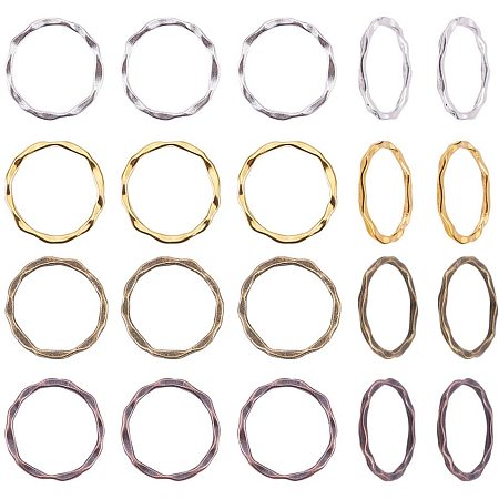 PandaHall Elite 200pcs 4 Colors Alloy Linking Rings Tibetan Style Circle Frames Charms Links Jewelry Connectors for Necklaces Bracelets Jewelry Dangle Earring Making