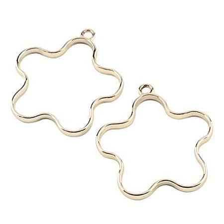 ARRICRAFT 100pcs Alloy Star Shape Open Back Bezel Pendants with Loop for UV Resin Crafts Jewelry Making, Golden